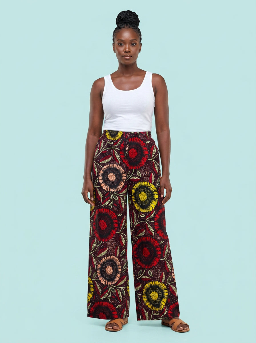 Amara Royal Mosaic Ankara Pant on model