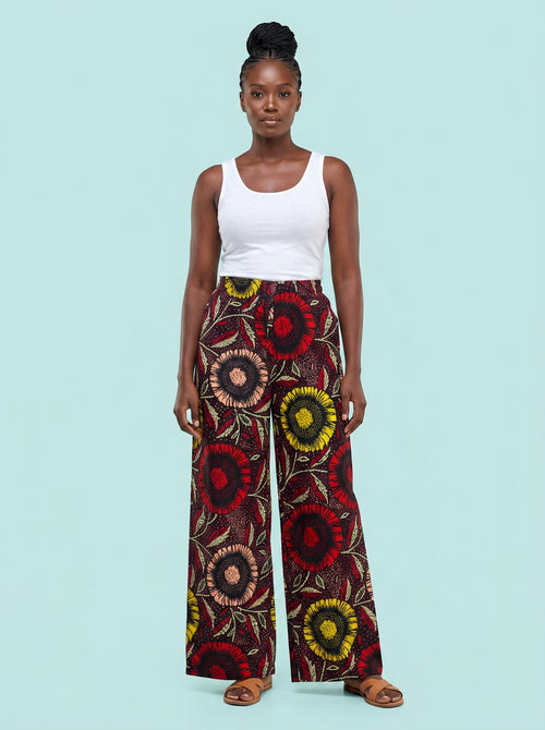 Amara Royal Mosaic Ankara Pant on model
