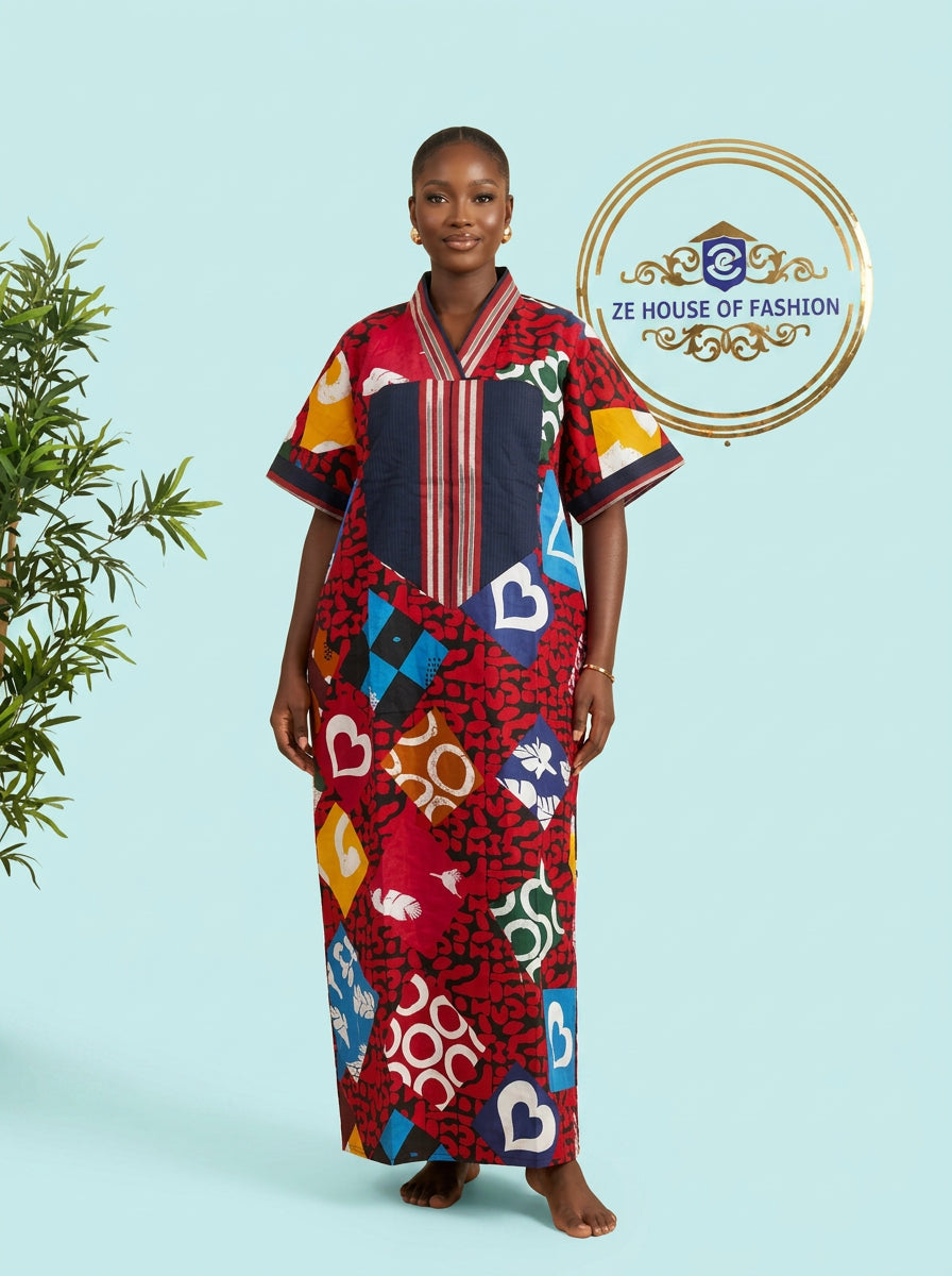 Scarlet Heart Ankara Bubu Gown on model