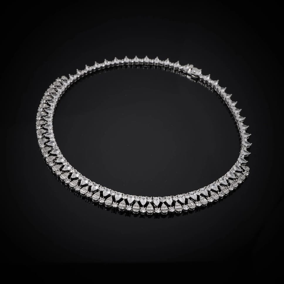 Cubic zirconia bridal necklace