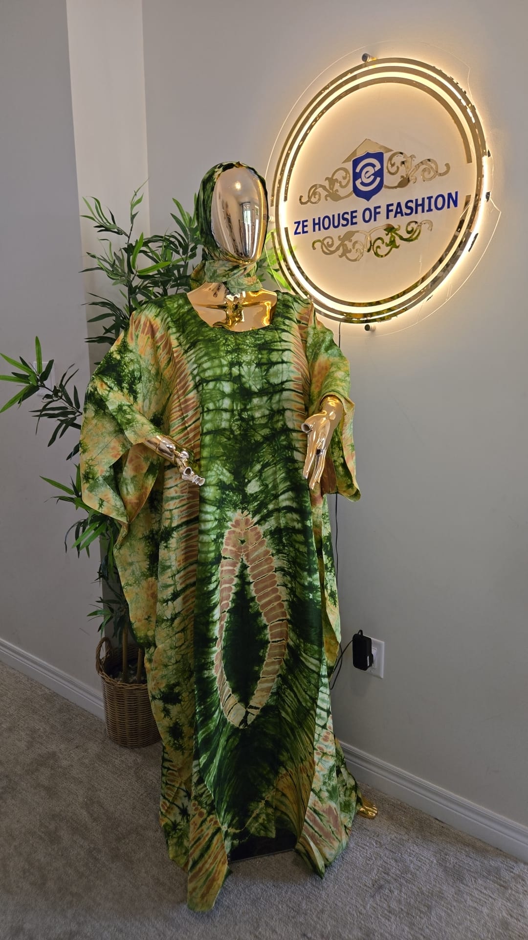 Emerald Forest Bubu Gown studio view