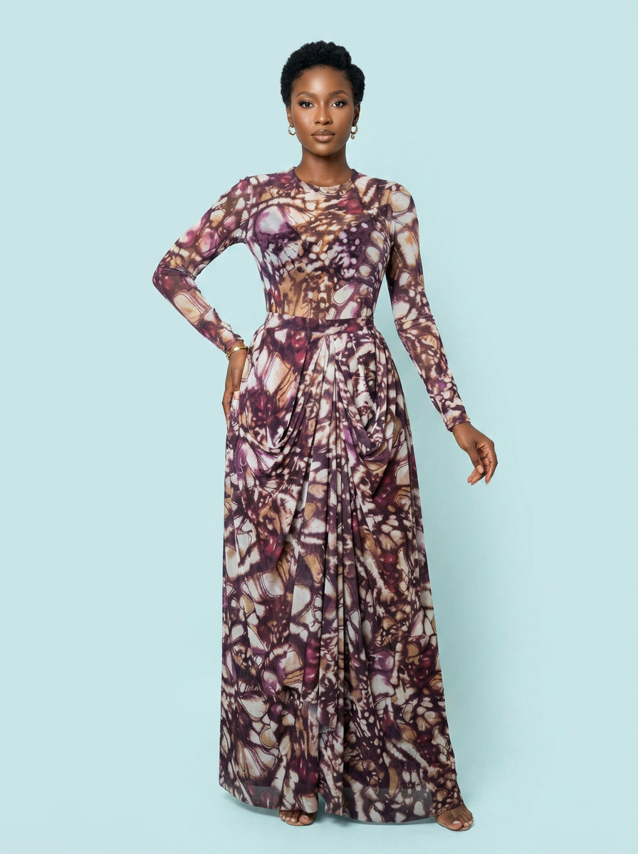 Mesh 2 Piece Top And Skirt on model