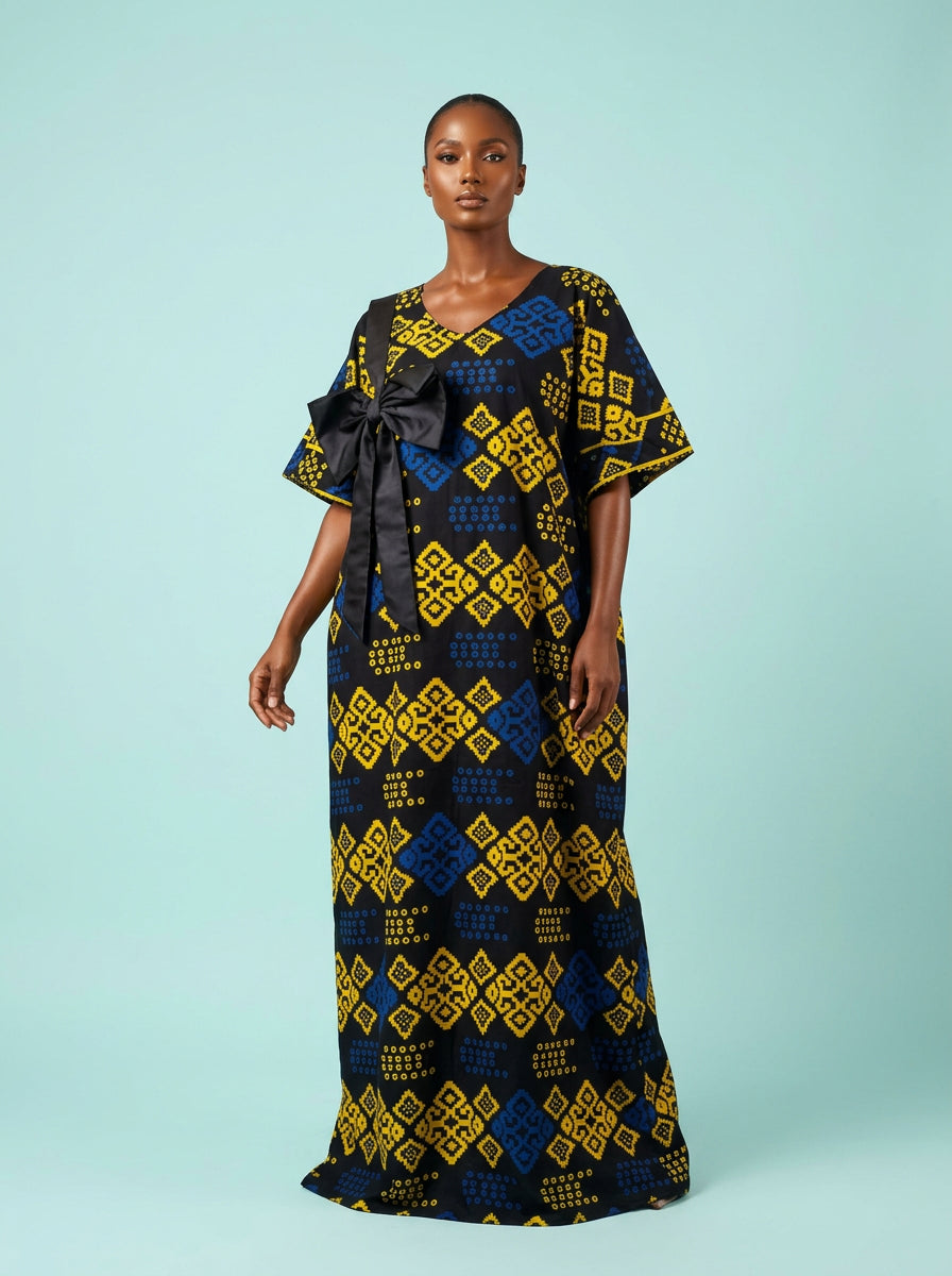 Bubu Gown with Ribbon on model