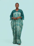 Emerald Triangle Adire Lace Bubu Gown on model