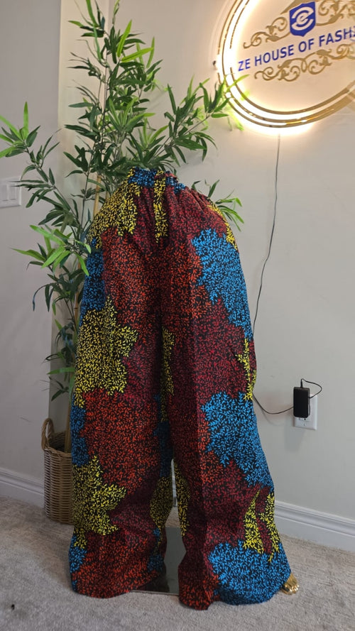 Confetti Leaf ankara pants detail