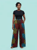 Confetti Leaf Baggy Ankara Pant on model