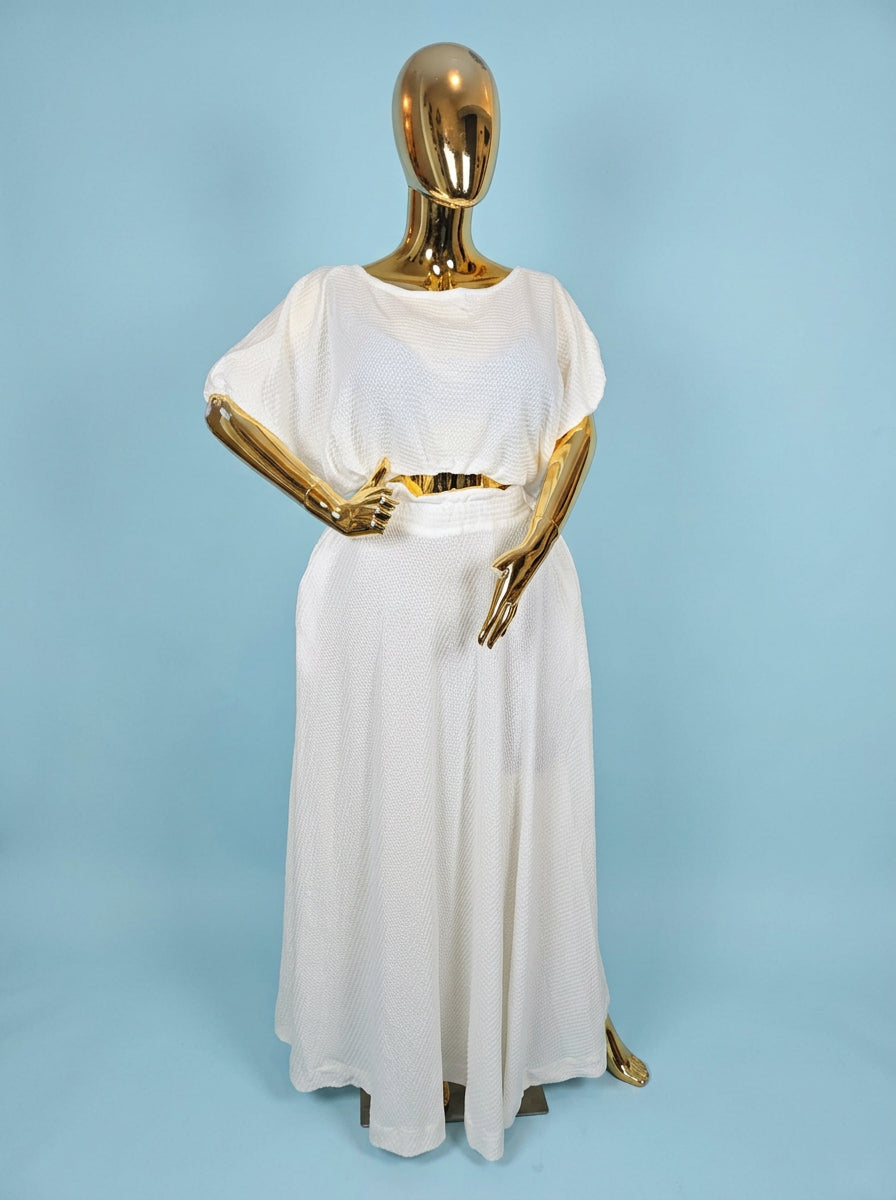 White Corp 2 Piece Top And Skirt — side styling