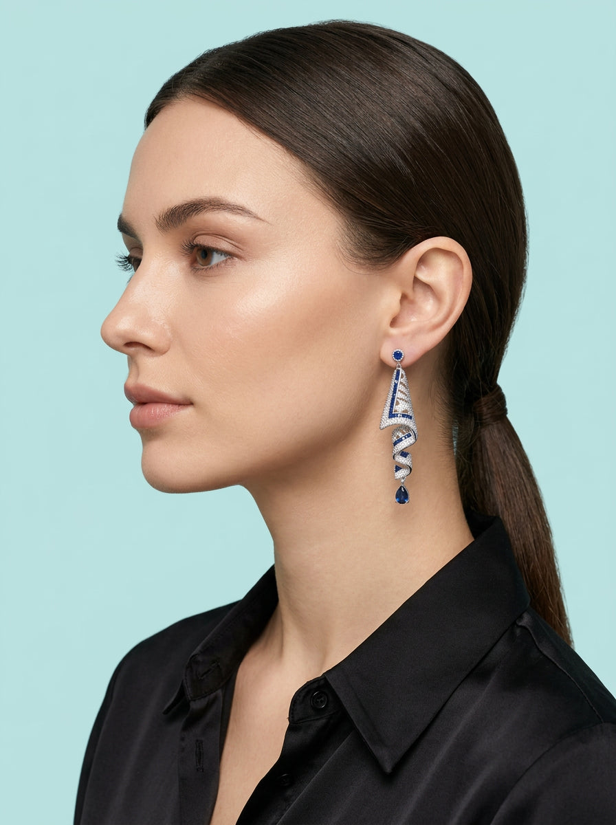Earrings worn on model