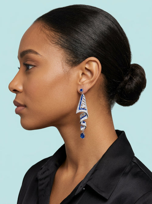 Earrings worn on model