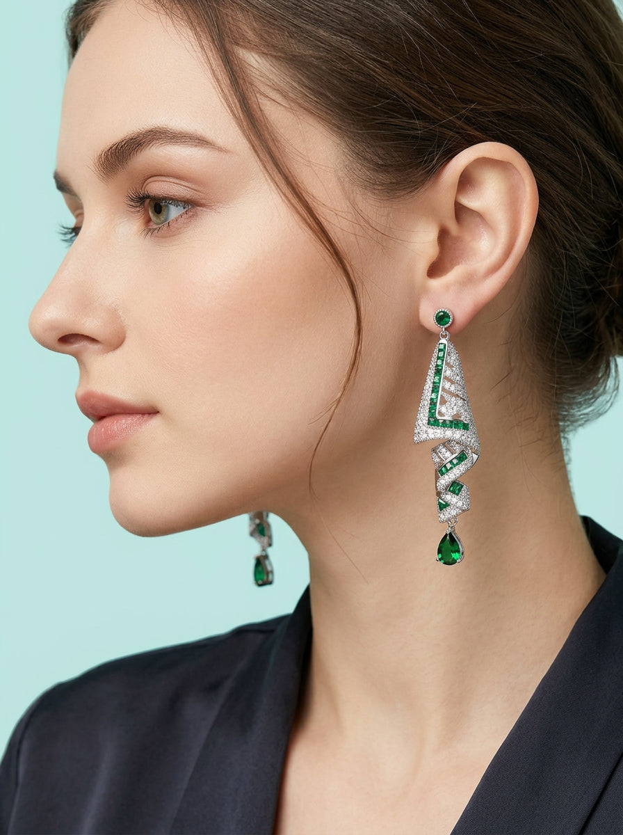 Earrings worn on model