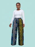 Dual Heritage Ankara Wide-Leg Pant on model