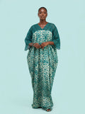Emerald Triangle Adire Lace Bubu Gown on model