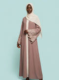 Hafsa Mauve Bloom Abaya on model