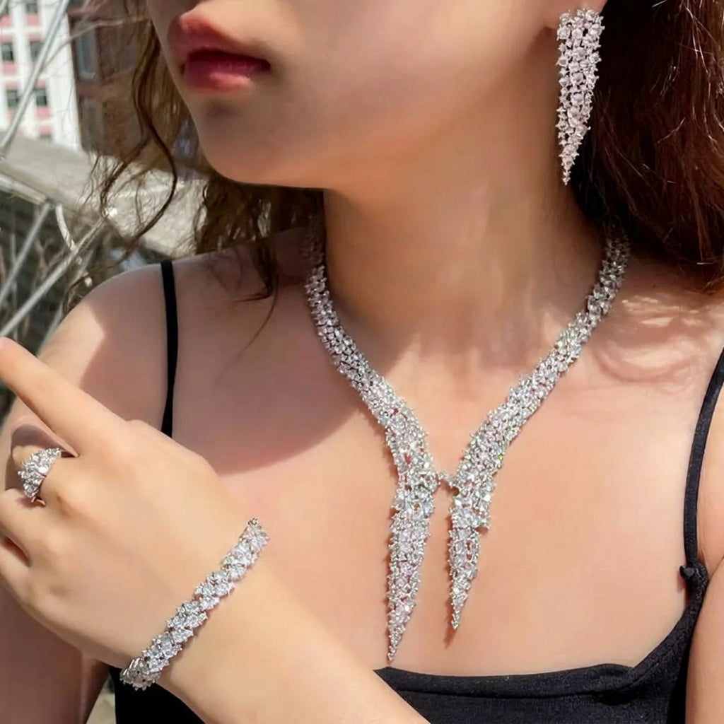 Bling Big Heart Shape Pendant Iced-Out CZ Set - Full Collection