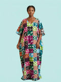 Mosaic Patchwork Bubu Gown on model