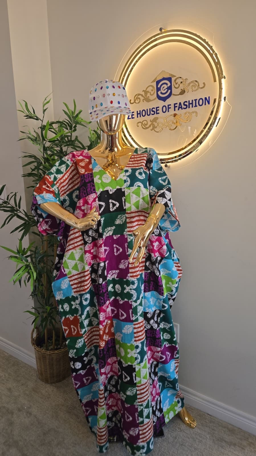 Mosaic Patchwork Bubu Gown — studio detail