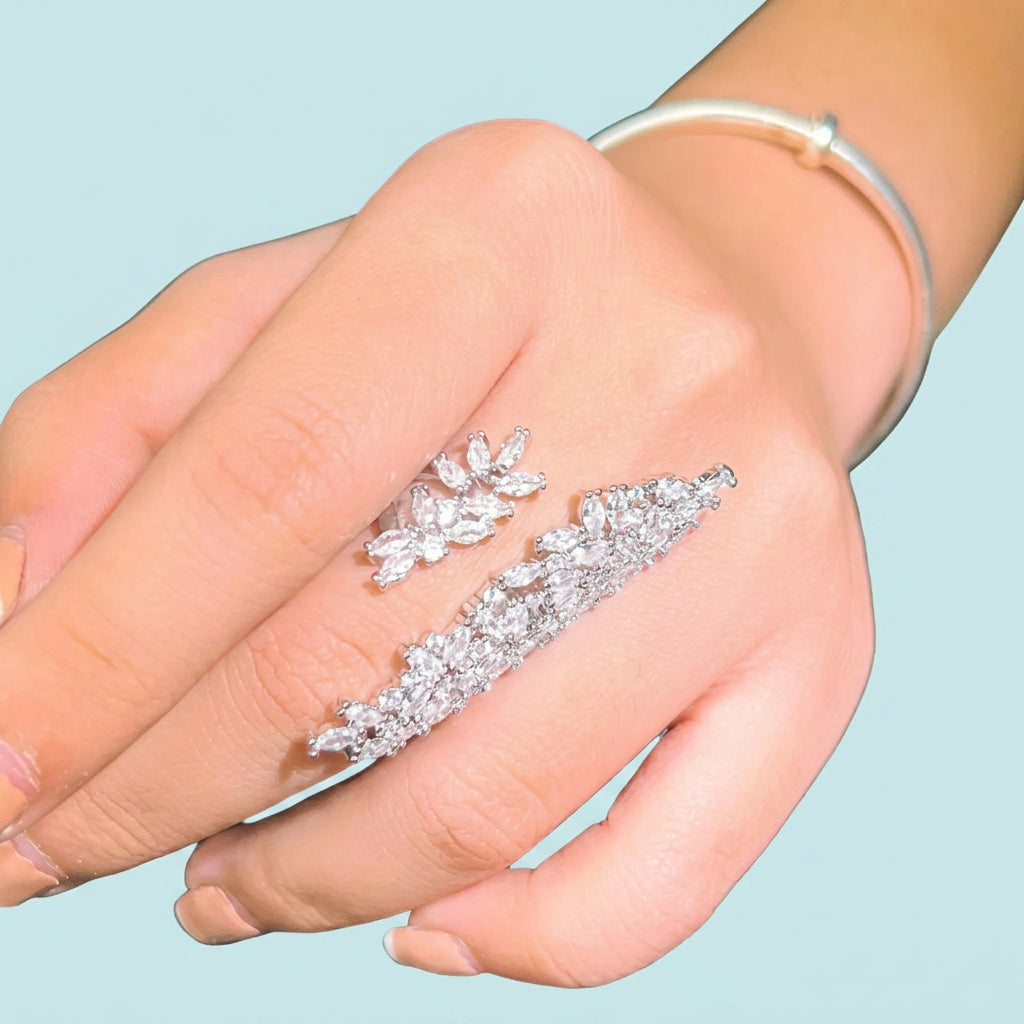 Shimmering Marquise CZ Statement Ring detail