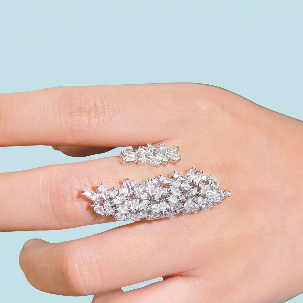 Shimmering Marquise CZ Statement Ring side view