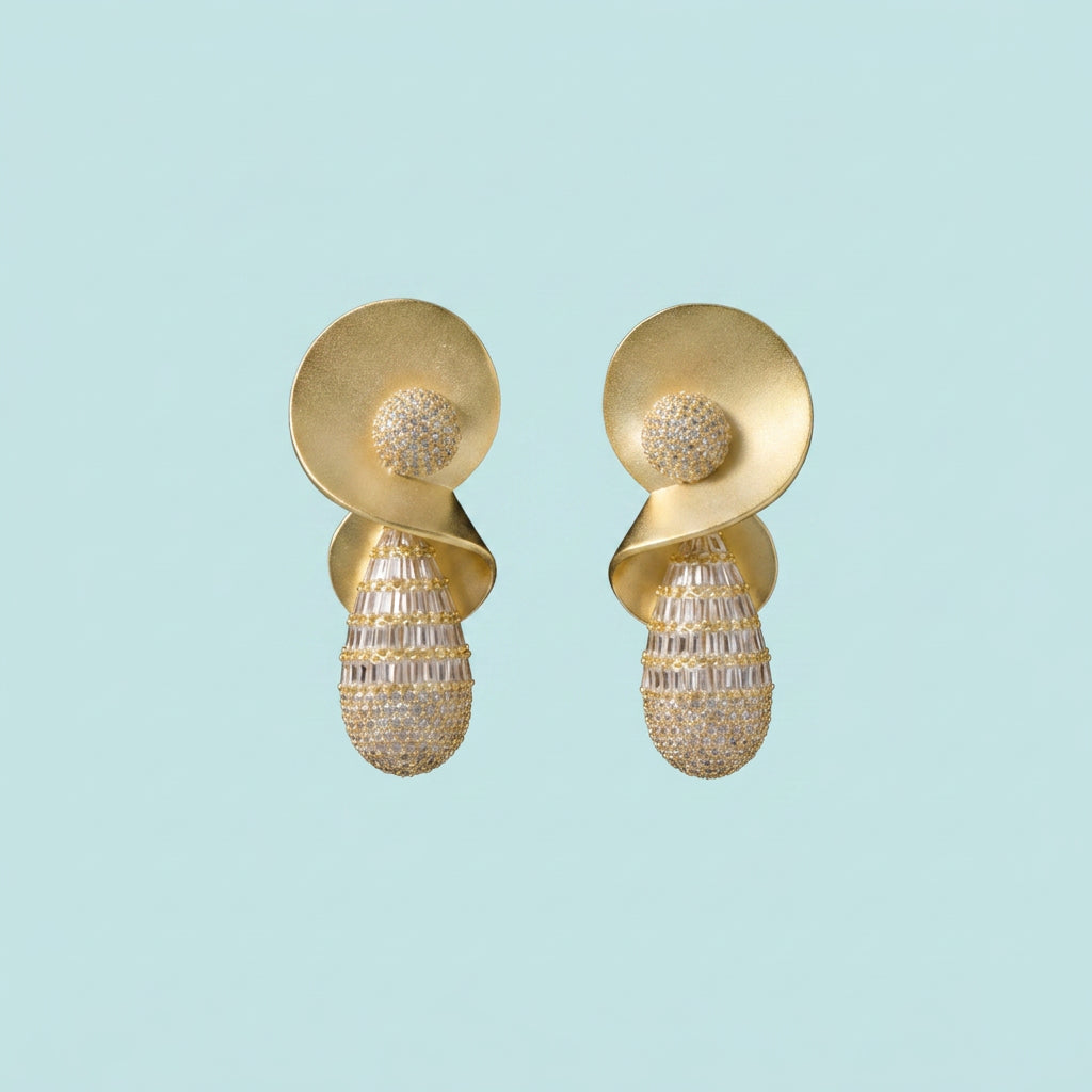 Sandblast dangle drop earrings full pair