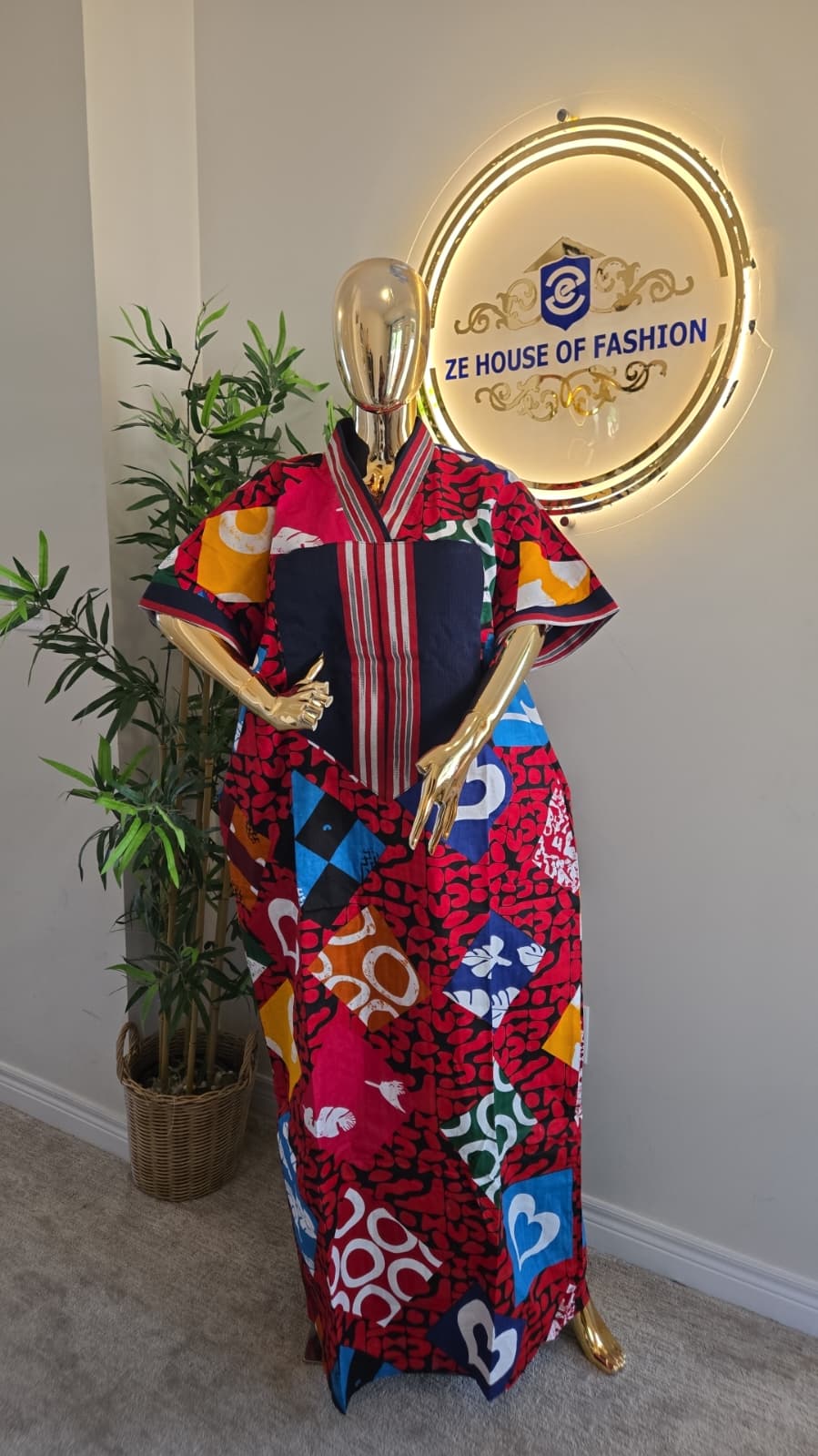 Ankara Patchwork Bubu Gown detail