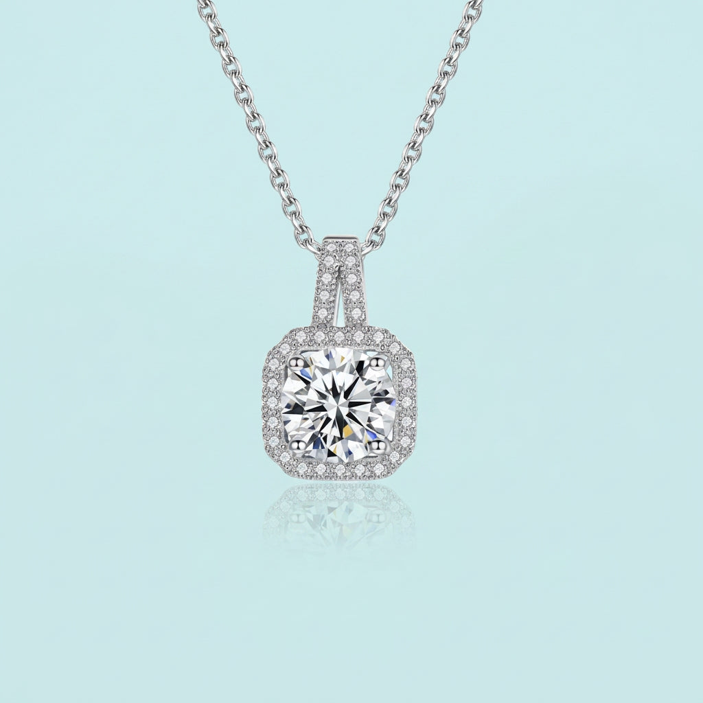 Square halo necklace