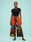 Sunset Swirl Baggy Ankara Pant on model