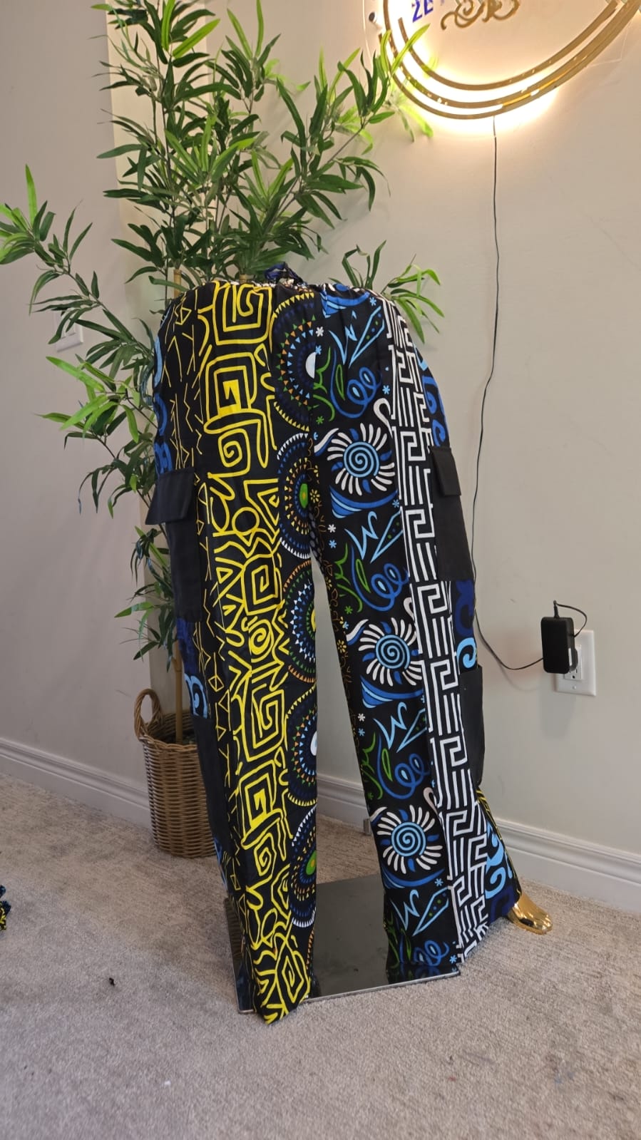 Tribal Patchwork ankara cargo pants detail