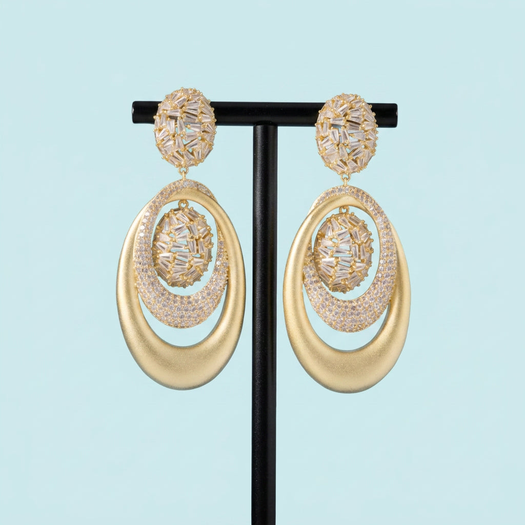 Trendy sandblast dangle drop earrings