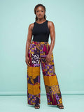Violet Bloom Baggy Ankara Pant on model