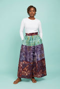 Zahara Tiered Batik Maxi Skirt on model